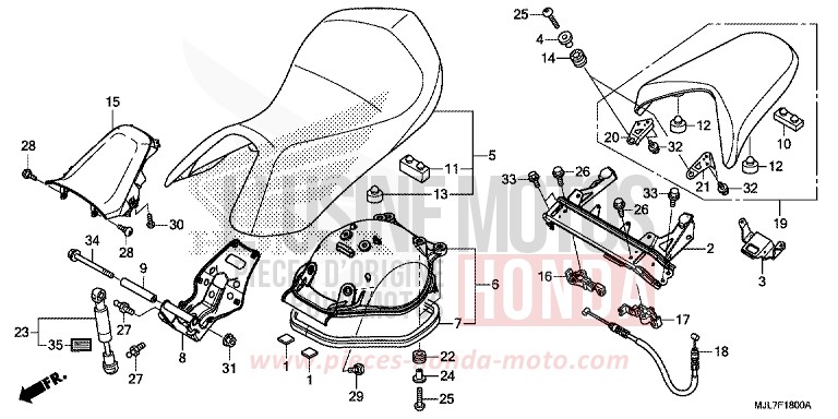 SITZ von Integra 750 MAT PEARL GLARE WHITE (NHB54) von 2014